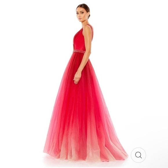Mac Duggal Red Ombre Maxi Dress NWT